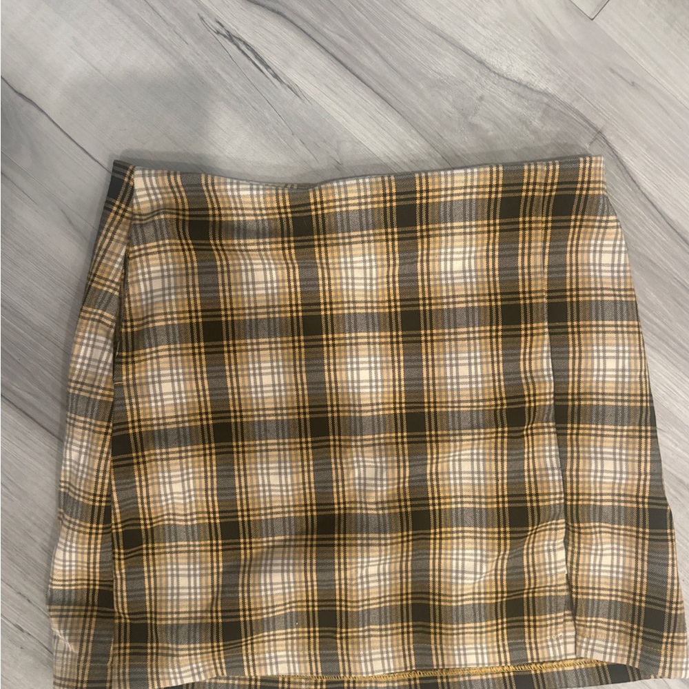 Urban Outfitters Tan and Brown Pencil Mini Skirt